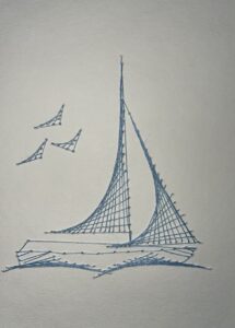 14 Segelschiff creme
