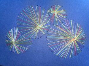 17 bunte Kreise blau