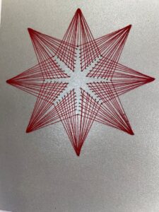 6 Stern silber-rot