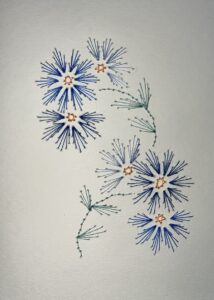 7 Blüten blau